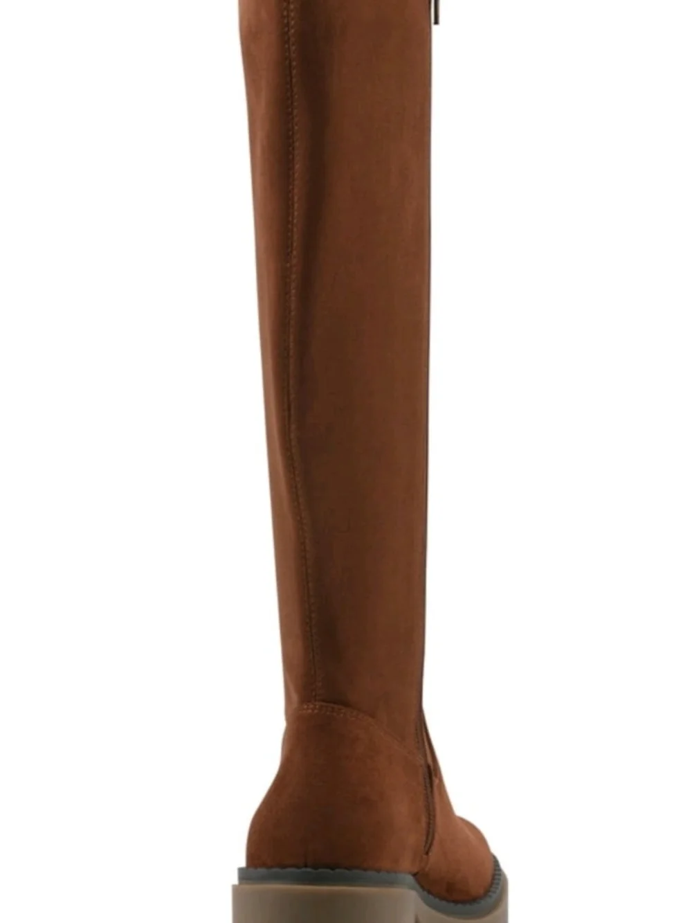 Women's Tall Brown Suede Block Heel Boot